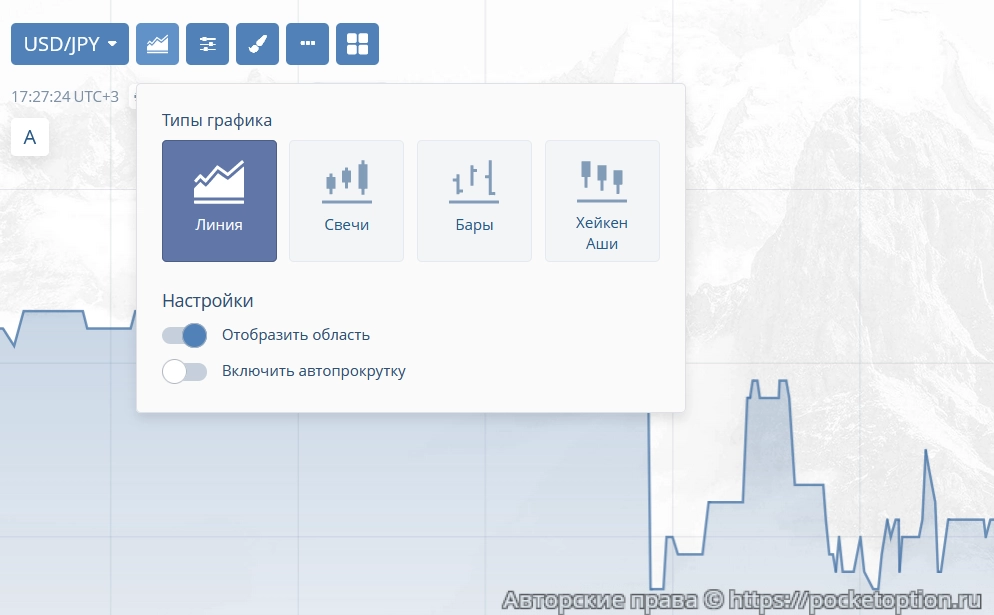 Снять автопрокрутку графика